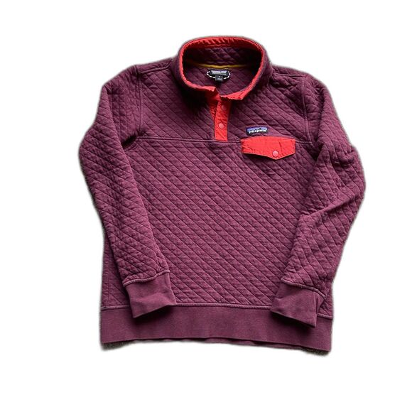 Patagonia Sweaters - PATAGONIA ORGANIC COTTON QUARTER BUTTON UP MAROON SIZE SMALL